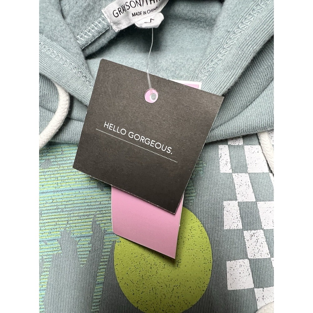 Grayson Threads Hooded Crop Sweatshirt Med Creating Change Bold Print Spellout - Picture 10 of 15